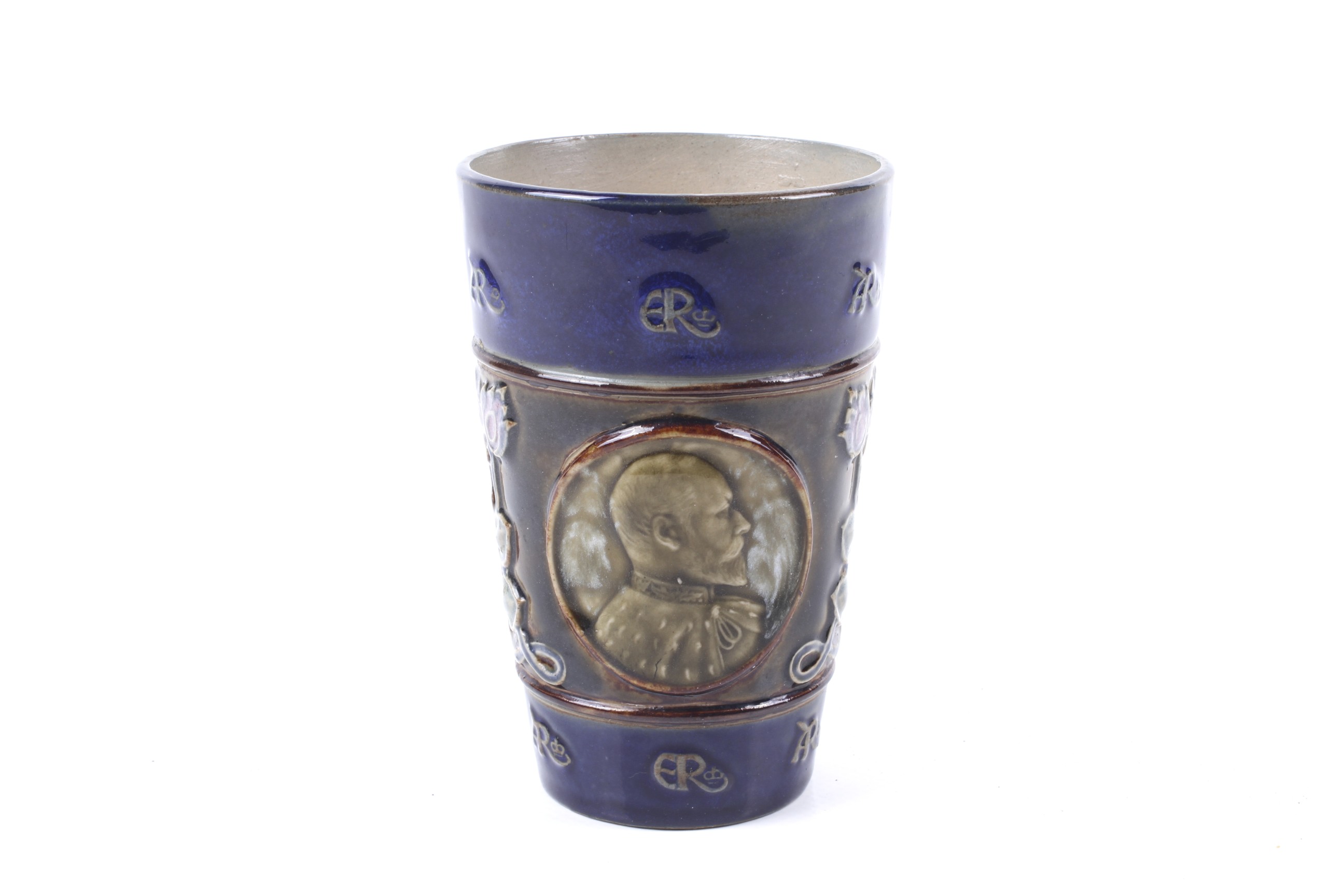 A Doulton Lambeth Royal commemorative drinking beaker.