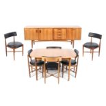 A circa 1960s G-Plan Fresco teak dining suite.