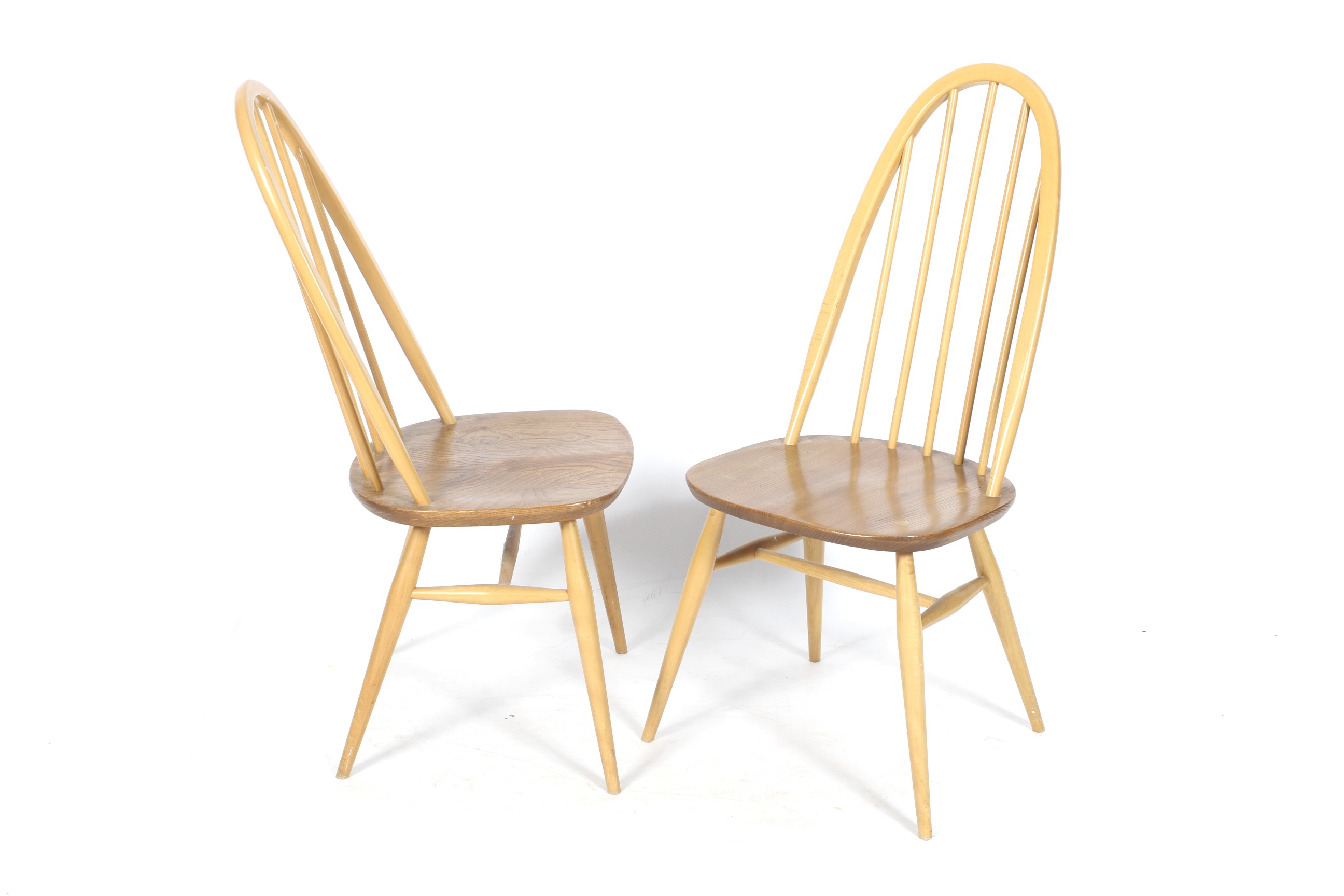 Four circa 1978 Ercol Windsor 365 blonde elm hoop back chairs. - Image 2 of 3