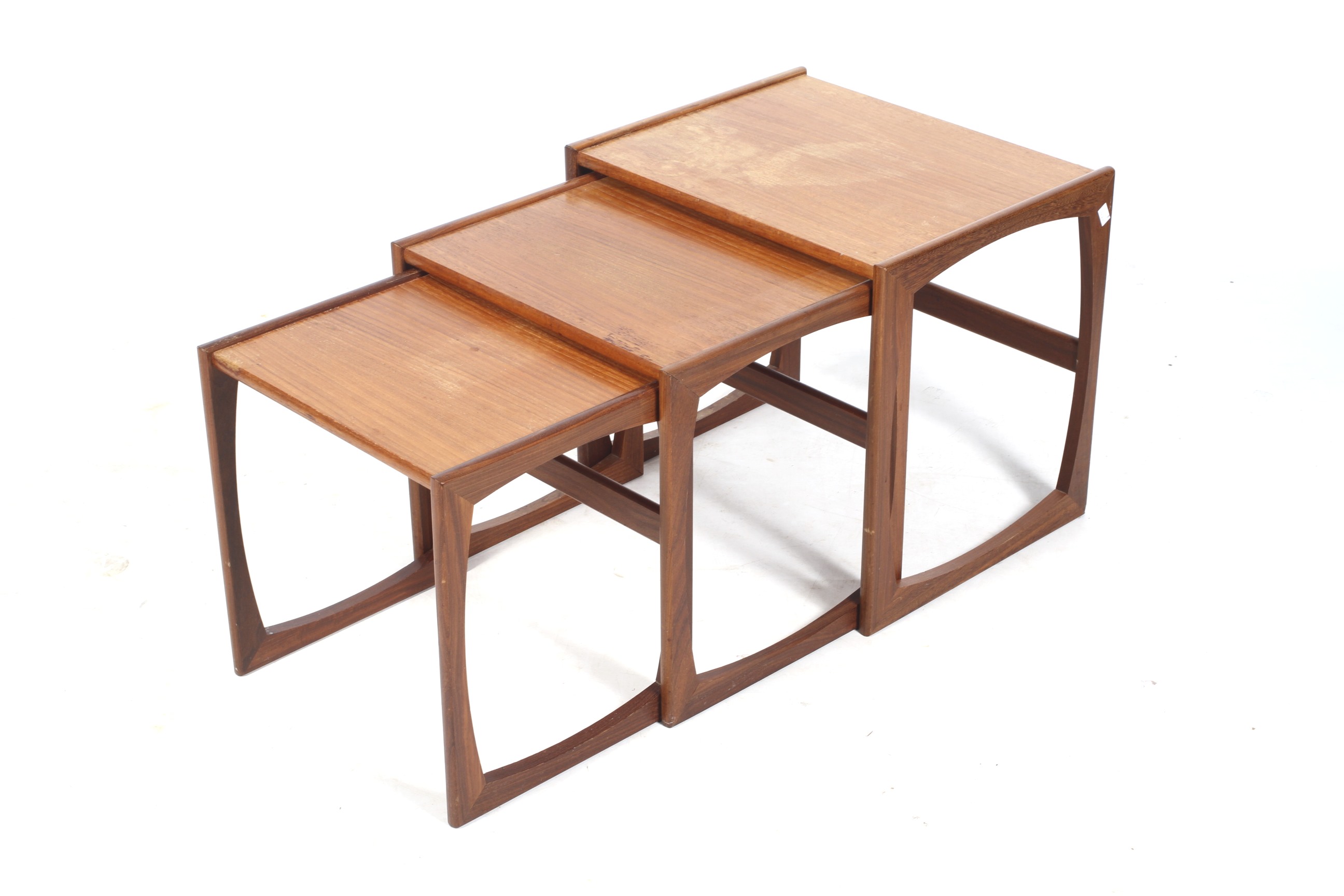 A mid-century teak nest of three tables. Largest H48.5cm x W53. - Image 2 of 2