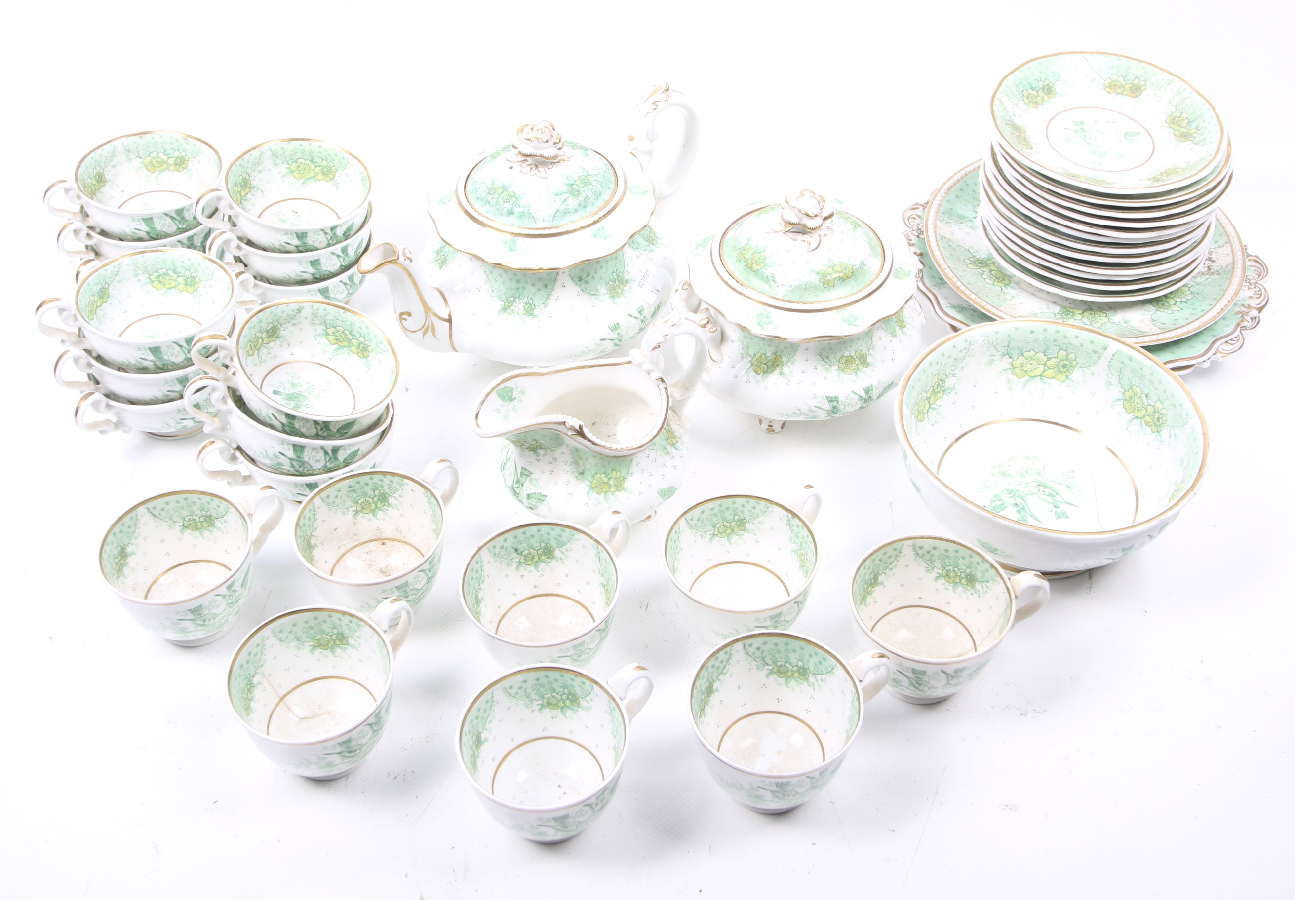 A Rockingham style early 19th century tea service.