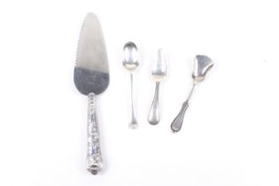 A small collection of silver including two Dutch silver small fancy handled spoons.