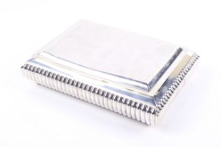 A Continental white metal rectangular jewellery or trinket box.