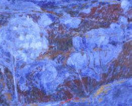Julia Wroughton (?- 2010), oil on board, 'Wooded Landscape, Torloisk, circa 2004' Isle of Mull,