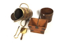 A collection of three assorted wooden items.