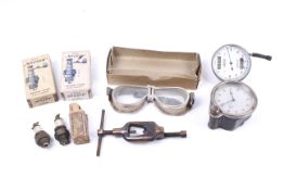 A small collection of assorted vintage car motoring spares.