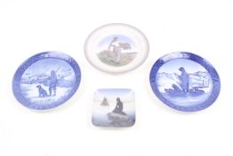 Four 20th century Royal Copenhagen porcelain plates.