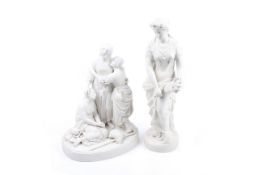 Two 19th century Parian ware figures. Comprising a Copeland figure of 'Sappho', modelled by W.