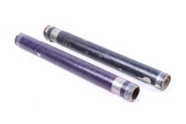 Two vintage kaleidoscopes. With card outer structures. L40.