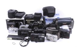 An assortment of cameras.