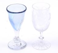 Two 20th century wine glasses. Comprising a Peter Tysoe (British, b.
