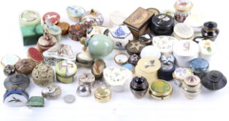 A collection of trinket boxes.