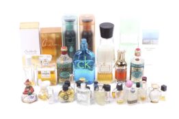 A collection of assorted part used contemporary fragrances.