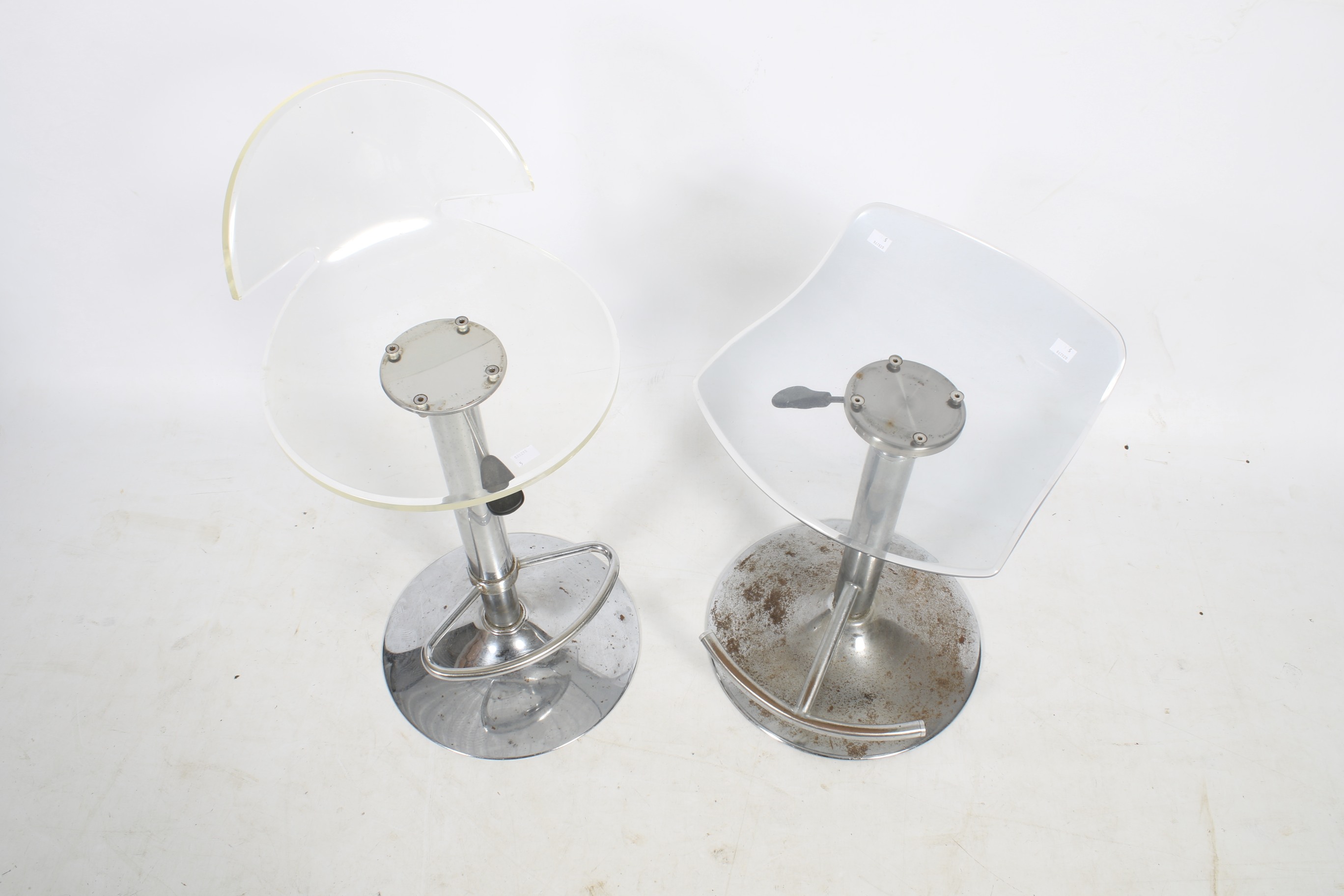 Two contemporary clear perspex and chrome bar stools. - Image 2 of 2