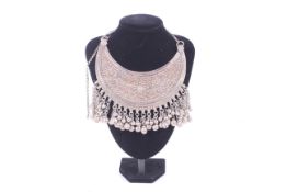 An Indian white metal necklace.
