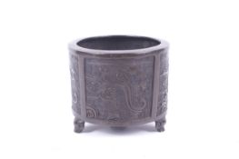 A Japanese late Meiji period bronze censer.