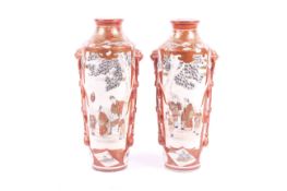 A pair of large Japanese Meiji period Kutani vases.