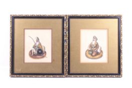 A pair of 19th/early 20th century Indian paintings on paper of Sikh commanders.