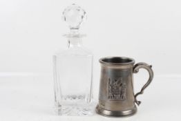 A Royal Marines decanter and an Artillery tankard.