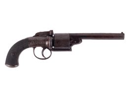 An English transition revolver. No visible serial number, circa 1865, .40 calibre with 5.