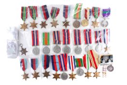 A collection of unmarked medals and ribbons. Some possible re-strikes.