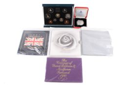 A collection of modern coins.