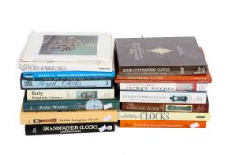 A collection of assorted clock related books.