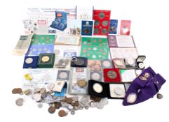 A group of worldwide coins. Noting sets and medallions etc.