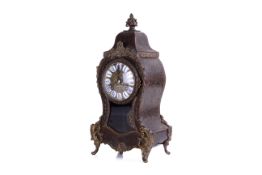 A circa 1920 French Boulle work clock. Inlaid with brass.