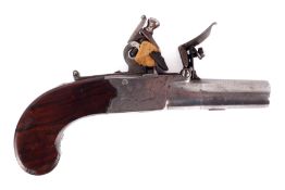 An English H. Nock flintlock pocket pistol. No visible serial number, circa 1760, .