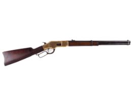 An 1877 Winchester lever action rifle. S/N 144438, .44 rim fire calibre with 19.