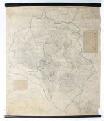 A WWII Home Front Southampton Civil Defence Headquarters canvas map, dated 1939.