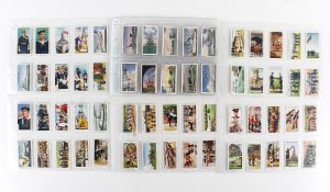 A collection of military related cigarette card sets.