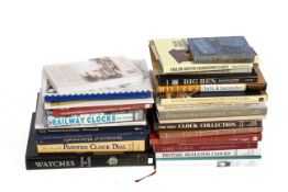 A collection of assorted clock related books.