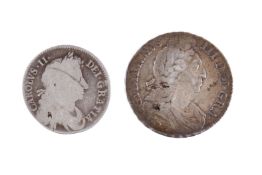 1696 crown 3rd bust some tiny flaws and a 1673 half crown.