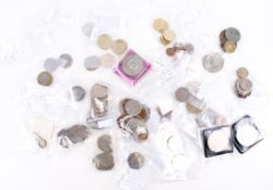 A collection of mainly modern coins. Including collectable 50p pieces plus £1 and £2 coins etc.