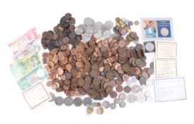 A collection of mainly English coins.