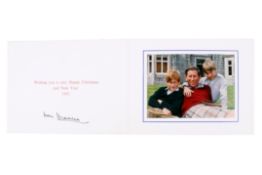 Royal interest: A 1993 Christmas card containing a photograph of Prince Charles with his sons,