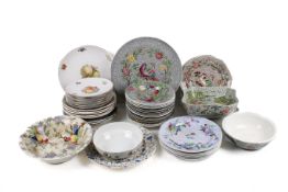 A mixed collection of 19th century transfer printed plates and dishes.