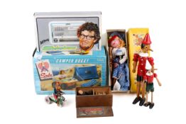 An assortment of vintage toys.