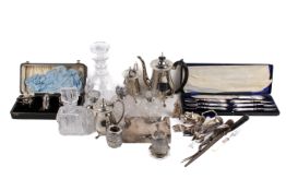 An assortment of silver and silver plate.