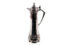 A WMF Art Nouveau Jugendstil silver plated claret jug. Marks to base '#105'.