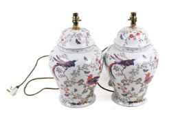 A pair of India Jane ginger jar table lamps.