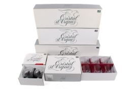 Five sets of French Cristal d'Arques Boutique drinking glasses.