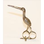 Silber Schere in Form eines Vogel, 51 gr., Holland, Gebrauchsspuren