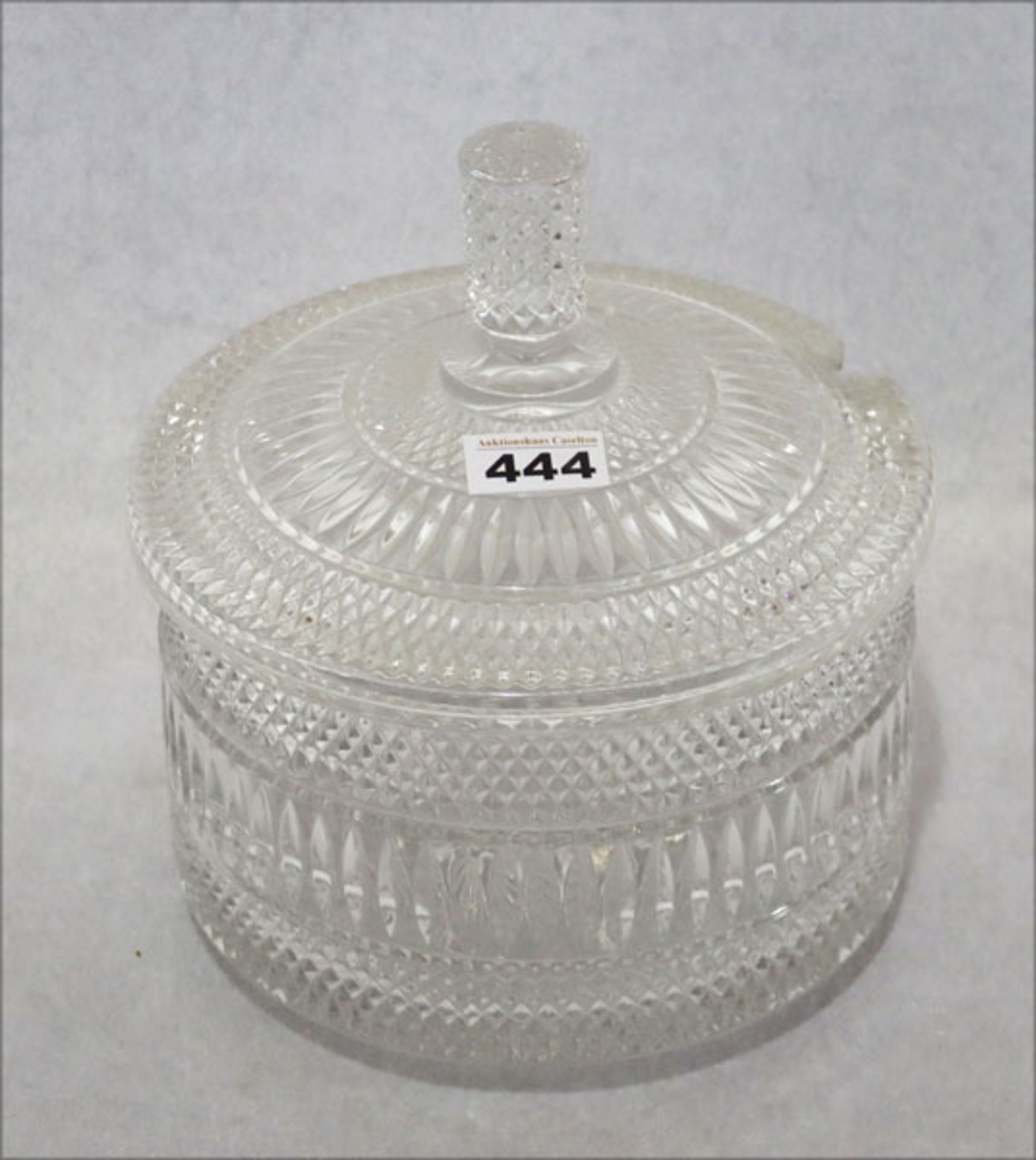 Runde Glas-Deckeldose, H 26 cm, D 22 cm, Gebrauchsspuren