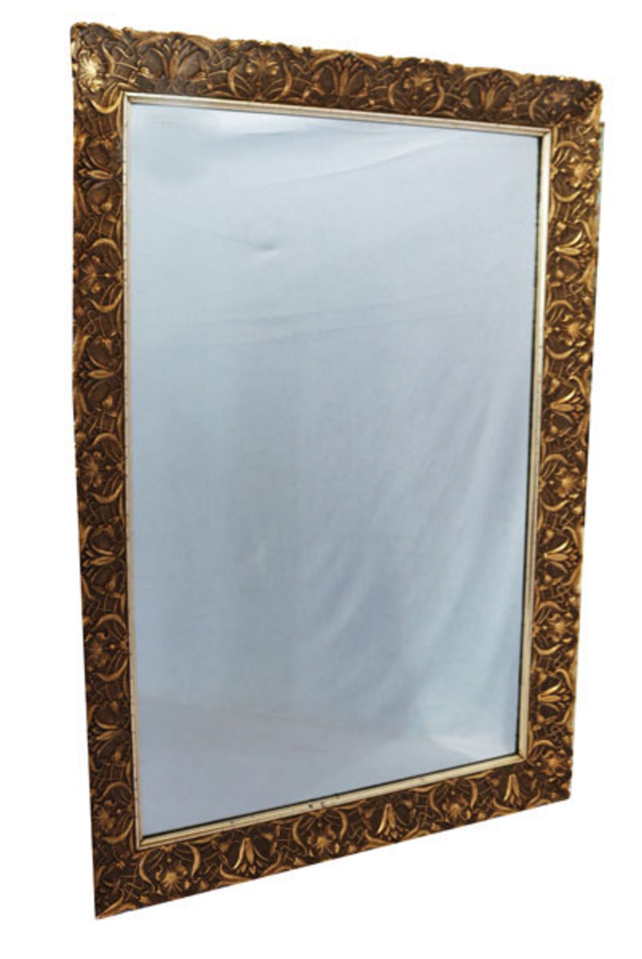 Wandspiegel in dekorativem Holzrahmen mit Golddekor, incl. Rahmen 101 cm x 70 cm, kein Versand,