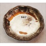 Schale mit geschwungenem Rand, 800 Silber, 194 gr., D 21 cm, Gebrauchsspuren