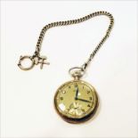 Silber Stova Herren Taschenuhr, intakt, D 5 cm, mit Metall Uhrenkette, in Etui