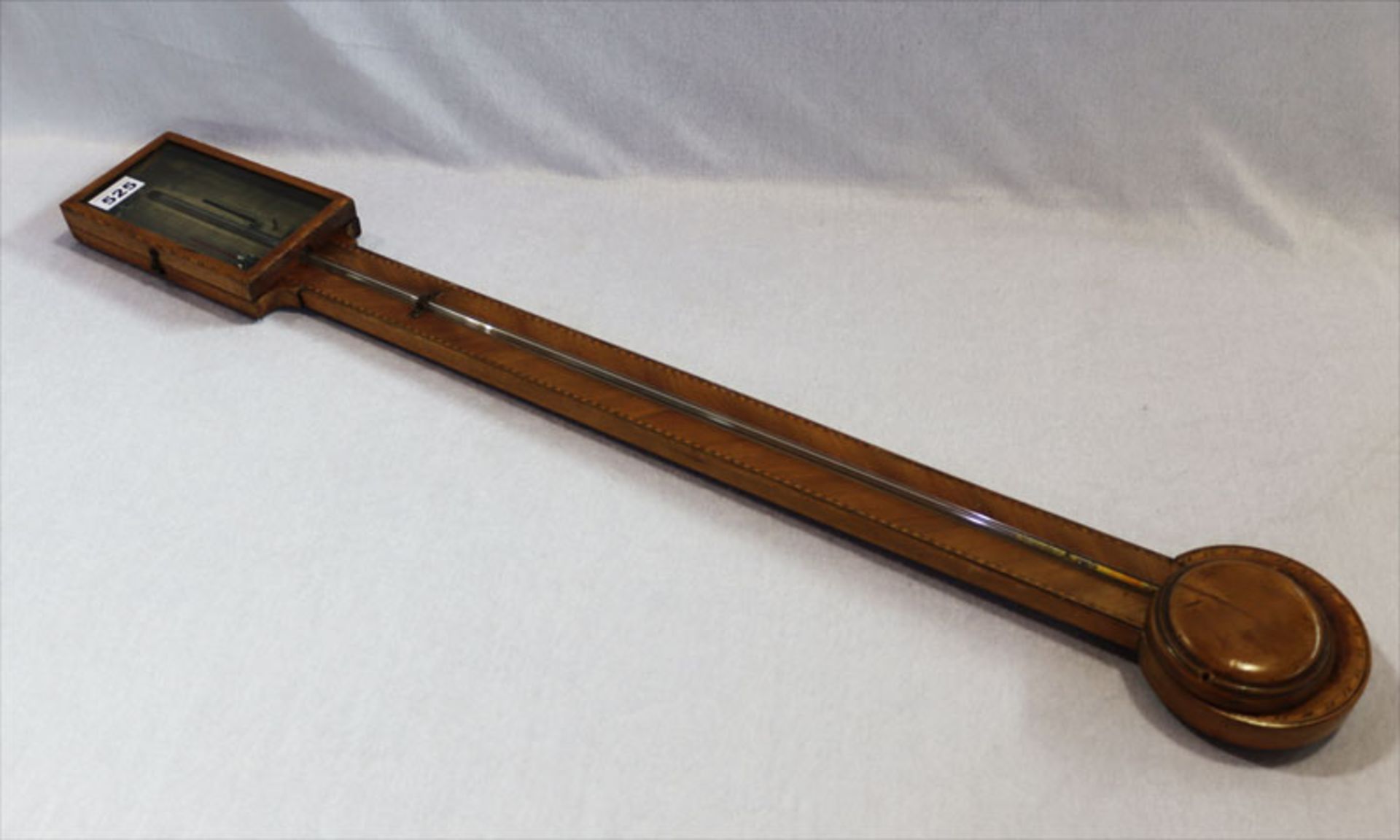 Barometer in Holzgehäuse, ohne Quecksilber, L 90 cm, Alters- und Gebrauchsspuren